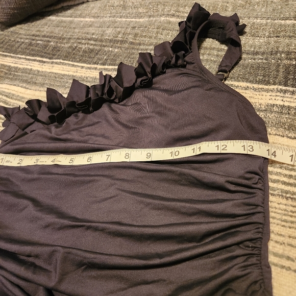 Kenneth Cole one shoulder one piece bathing suit swimwear 8-10 floral ruffle - Picture 5 of 13